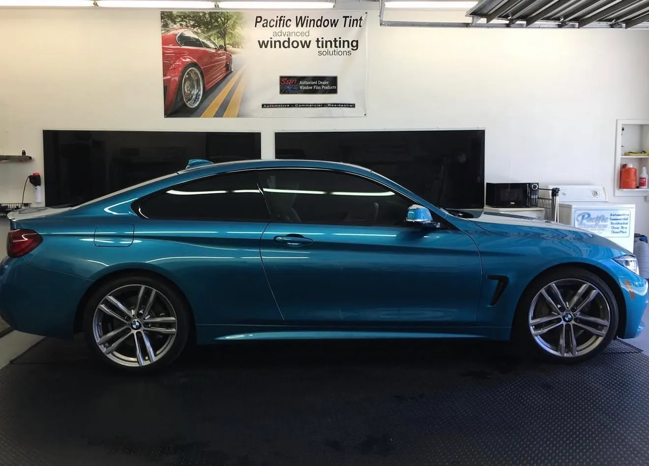 Vehicle after professional window tinting