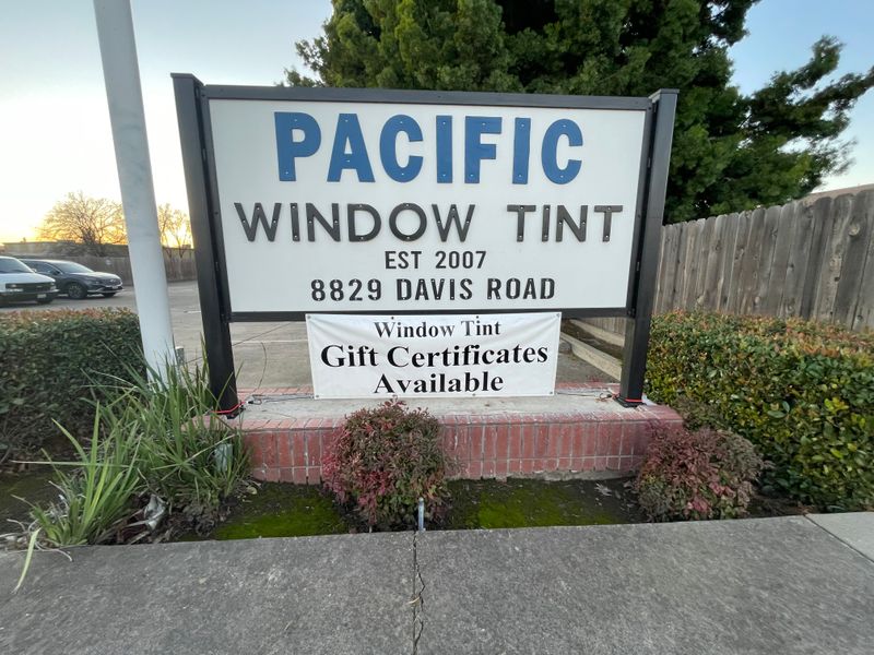 Pacific Window Tint street sign — Established 2007, 8829 Davis Road